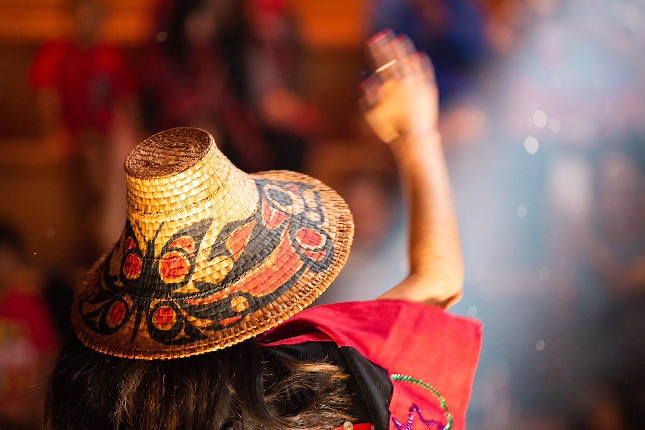 default-40 Image of a woman in traditional attire raising her arm.